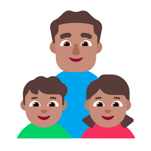 Família - Homem: Tom de pele médio, Menino: Tom de pele médio, Menina: Tom de pele médio para Microsoft Windows 11 24H2 August 2025 Update