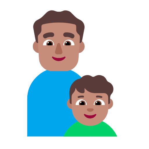 Сім'я-чоловік: середній тон шкіри, хлопчик: середній тон шкіри для Microsoft Windows 11 24H2 August 2025 Update