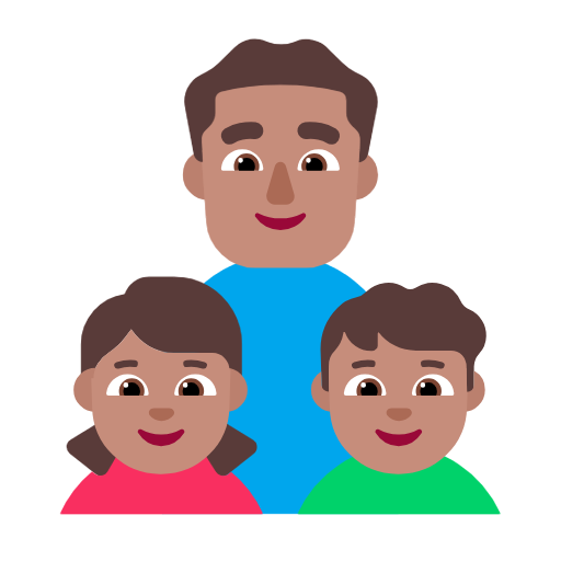 Сім'я-чоловік: середній тон шкіри, дівчинка: середній тон шкіри, хлопчик: середній тон шкіри для Microsoft Windows 11 24H2 August 2025 Update