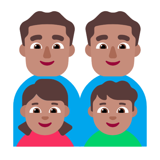 Família - Homem: Tom de pele médio, Homem: Tom de pele médio, Menina: Tom de pele médio, Menino: Tom de pele médio para Microsoft Windows 11 24H2 August 2025 Update