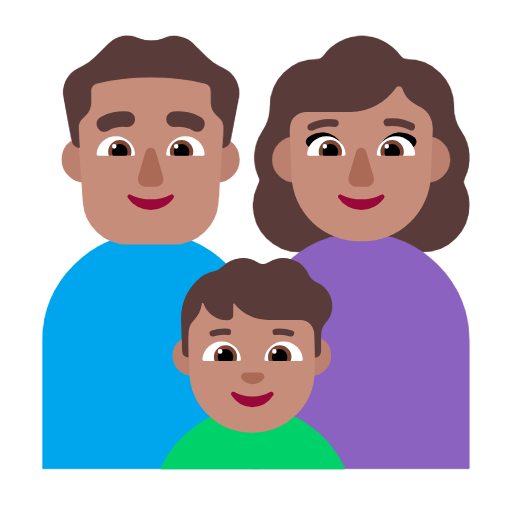 Família - Homem: Tom de pele médio, Mulher: Tom de pele médio, Menino: Tom de pele médio para Microsoft Windows 11 24H2 August 2025 Update