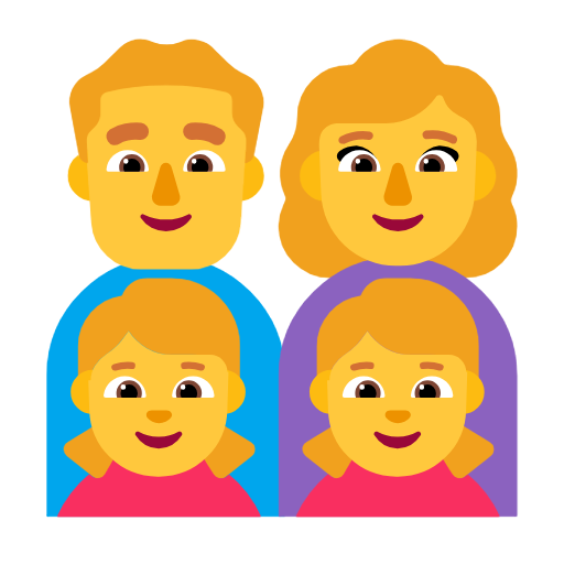 Família: Homem, Mulher, Menina, Menina para Microsoft Windows 11 24H2 August 2025 Update