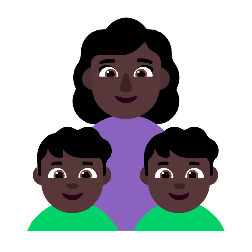 Сім'я-жінка: темний тон шкіри, хлопчик: темний тон шкіри, хлопчик: темний тон шкіри для Microsoft Windows 11 24H2 August 2025 Update