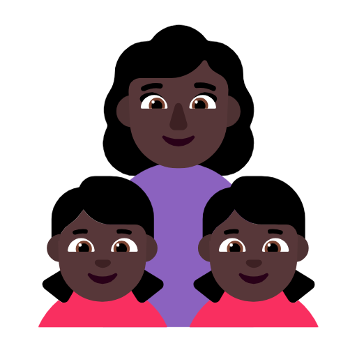 Сім'я-жінка: темний тон шкіри, дівчина: темний тон шкіри, дівчина: темний тон шкіри для Microsoft Windows 11 24H2 August 2025 Update