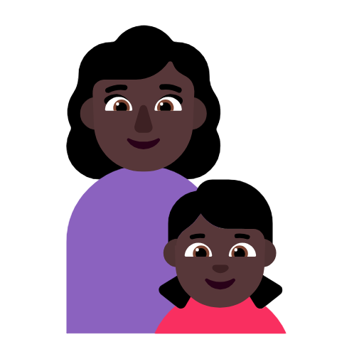 Família - Mulher: Tom de pele escuro, Menina: Tom de pele escuro para Microsoft Windows 11 24H2 August 2025 Update