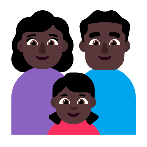 Família - Mulher: Tom de pele escuro, Homem: Tom de pele escuro, Menina: Tom de pele escuro para Microsoft Windows 11 24H2 August 2025 Update