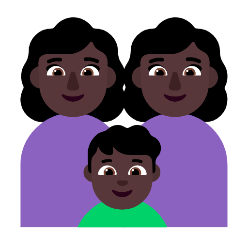 Сім'я-жінка: темний тон шкіри, жінка: темний тон шкіри, хлопчик: темний тон шкіри для Microsoft Windows 11 24H2 August 2025 Update