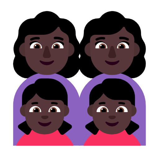 Família - Mulher: Tom de pele escuro, Mulher: Tom de pele escuro, Menina: Tom de pele escuro, Menina: Tom de pele escuro para Microsoft Windows 11 24H2 August 2025 Update