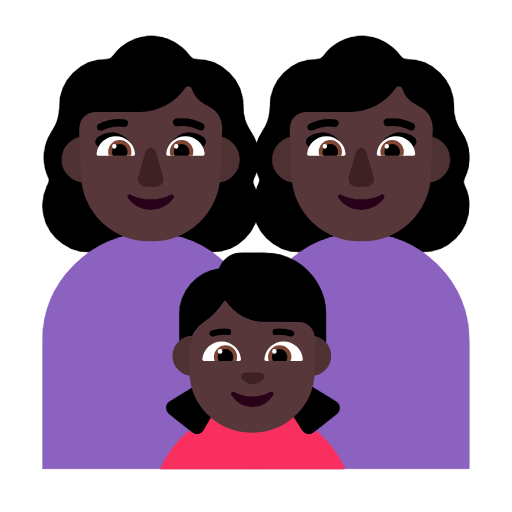 Сім'я-жінка: темний тон шкіри, жінка: темний тон шкіри, дівчина: темний тон шкіри для Microsoft Windows 11 24H2 August 2025 Update