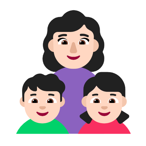 Сім'я-жінка: світлий тон шкіри, хлопчик: світлий тон шкіри, дівчинка: світлий тон шкіри для Microsoft Windows 11 24H2 August 2025 Update