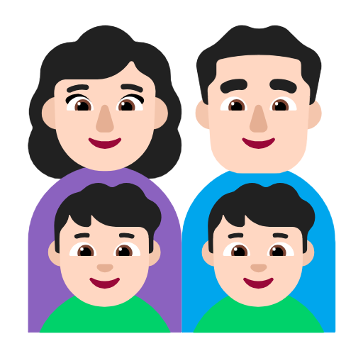 Família - Mulher: Tom de pele claro, Homem: Tom de pele claro, Menino: Tom de pele claro, Menino: Tom de pele claro para Microsoft Windows 11 24H2 August 2025 Update