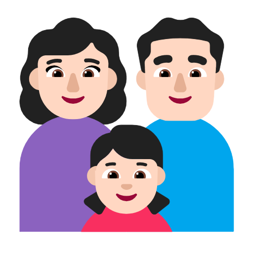 Família - Mulher: Tom de pele claro, Homem: Tom de pele claro, Menina: Tom de pele claro para Microsoft Windows 11 24H2 August 2025 Update
