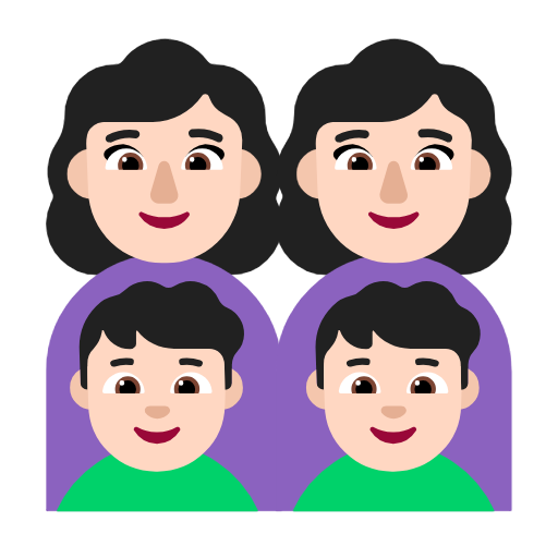 Família - Mulher: Tom de pele claro, Mulher: Tom de pele claro, Menino: Tom de pele claro, Menino: Tom de pele claro para Microsoft Windows 11 24H2 August 2025 Update