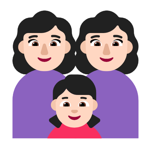 Família - Mulher: Tom de pele claro, Mulher: Tom de pele claro, Menina: Tom de pele claro para Microsoft Windows 11 24H2 August 2025 Update