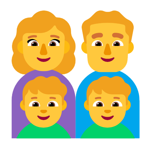 Família: Mulher, Homem, Menino, Menino para Microsoft Windows 11 24H2 August 2025 Update
