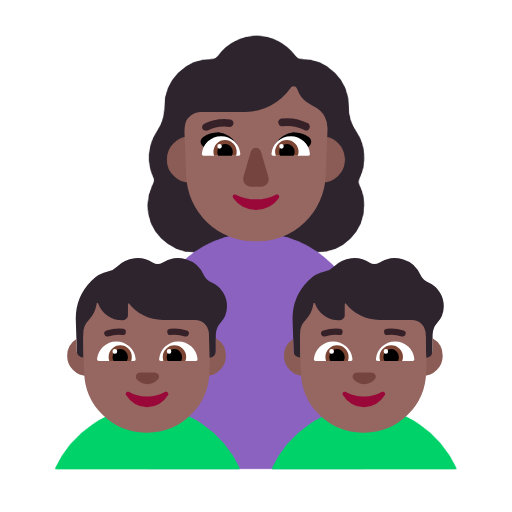 Família - Mulher: Tom de pele médio-escuro, Menino: Tom de pele médio-escuro, Menino: Tom de pele médio-escuro para Microsoft Windows 11 24H2 August 2025 Update