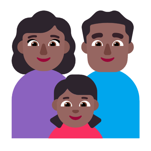 Família - Mulher: Tom de pele médio-escuro, Homem: Tom de pele médio-escuro, Menina: Tom de pele médio-escuro para Microsoft Windows 11 24H2 August 2025 Update