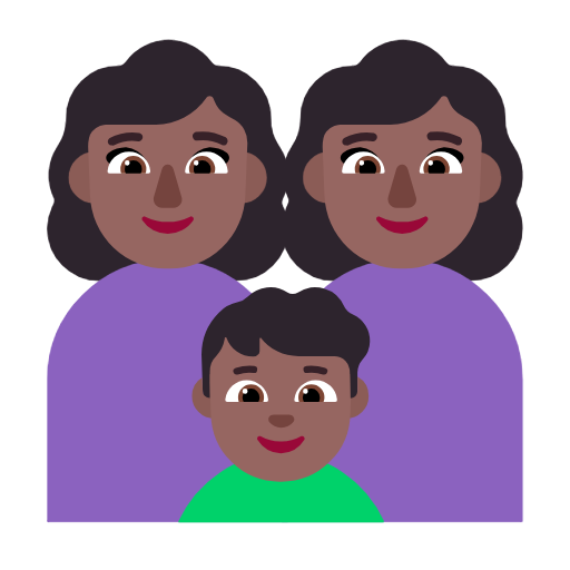 Família - Mulher: Tom de pele médio-escuro, Mulher: Tom de pele médio-escuro, Menino: Tom de pele médio-escuro para Microsoft Windows 11 24H2 August 2025 Update