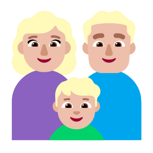 Family - Woman: Medium-Light Skin Tone, Man: Medium-Light Skin Tone, Boy: Medium-Light Skin Tone para Microsoft Windows 11 24H2 August 2025 Update