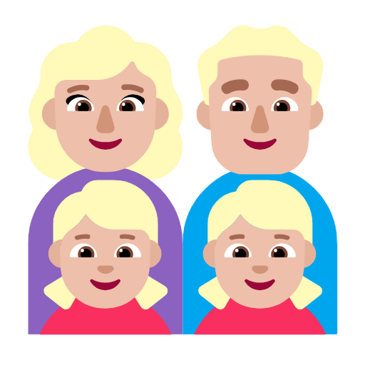 Família - Mulher: Tom de pele médio-claro, Homem: Tom de pele médio-claro, Menina: Tom de pele médio-claro, Menina: Tom de pele médio-claro para Microsoft Windows 11 24H2 August 2025 Update