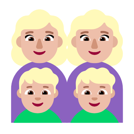 Família - Mulher: Tom de pele médio-claro, Mulher: Tom de pele médio-claro, Menino: Tom de pele médio-claro, Menino: Tom de pele médio-claro para Microsoft Windows 11 24H2 August 2025 Update
