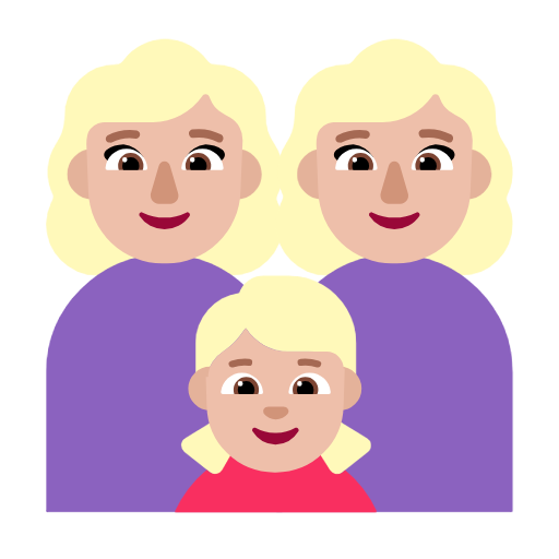 Família - Mulher: Tom de pele médio-claro, Mulher: Tom de pele médio-claro, Menina: Tom de pele médio-claro para Microsoft Windows 11 24H2 August 2025 Update