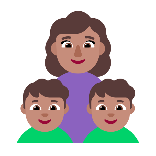 Família - Mulher: Tom de pele médio, Menino: Tom de pele médio, Menino: Tom de pele médio para Microsoft Windows 11 24H2 August 2025 Update