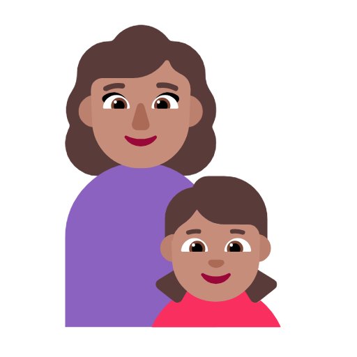 Família - Mulher: Tom de pele médio, Menina: Tom de pele médio para Microsoft Windows 11 24H2 August 2025 Update