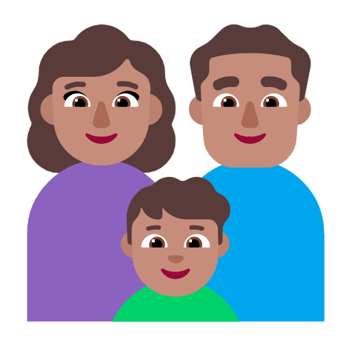Família - Mulher: Tom de pele médio, Homem: Tom de pele médio, Menino: Tom de pele médio para Microsoft Windows 11 24H2 August 2025 Update