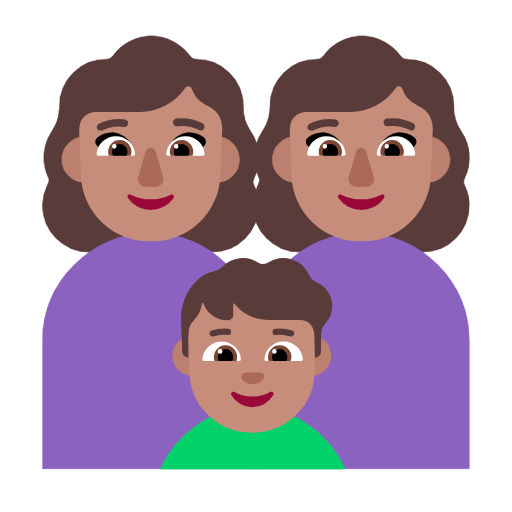 Família - Mulher: Tom de pele médio, Mulher: Tom de pele médio, Menino: Tom de pele médio para Microsoft Windows 11 24H2 August 2025 Update