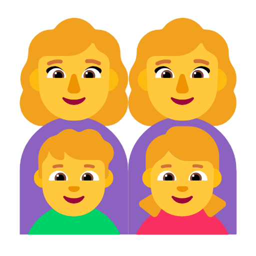 Família: Mulher, Mulher, Menino, Menina para Microsoft Windows 11 24H2 August 2025 Update