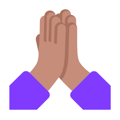 Складені руки: середній тон шкіри для Microsoft Windows 11 24H2 August 2025 Update