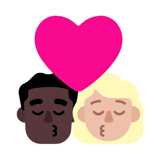 Поцілунок-чоловік: темний тон шкіри, жінка: середньо-світлий тон шкіри для Microsoft Windows 11 24H2 August 2025 Update