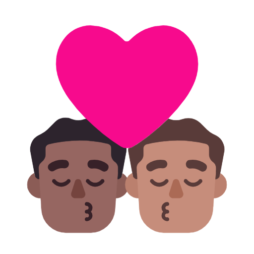 Beijo: Homem, Homem, Pele Morena Escura, Pele Morena para Microsoft Windows 11 24H2 August 2025 Update