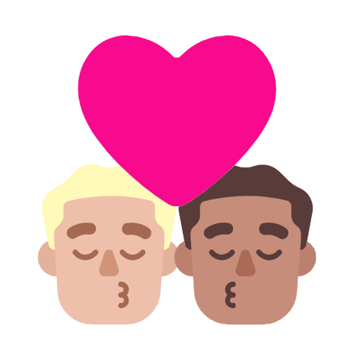 Поцілунок: чоловік чоловік світлий тон шкіри середній тон шкіри для Microsoft Windows 11 24H2 August 2025 Update