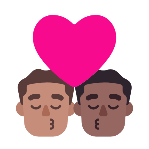 Beijo: Homem, Homem, Pele Morena, Pele Morena Escura para Microsoft Windows 11 24H2 August 2025 Update