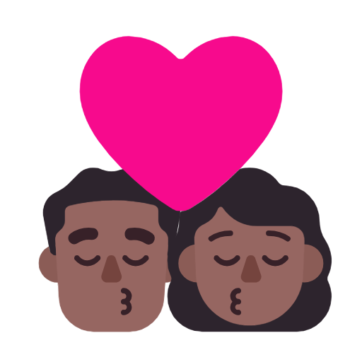 Beijo - Homem: Tom de pele médio-escuro, Mulher: Tom de pele médio-escuro para Microsoft Windows 11 24H2 August 2025 Update