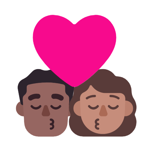 Beijo - Homem: Tom de pele médio-escuro, Mulher: Tom de pele médio para Microsoft Windows 11 24H2 August 2025 Update