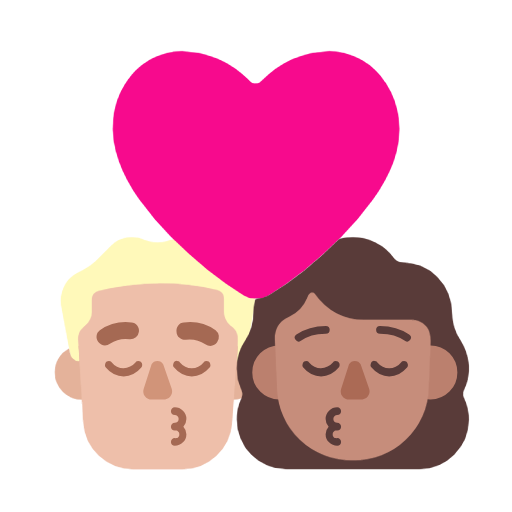 Beijo - Homem: Tom de pele médio-claro, Mulher: Tom de pele médio para Microsoft Windows 11 24H2 August 2025 Update