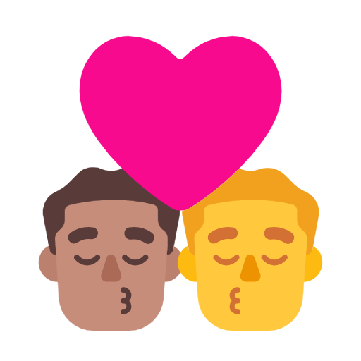 Beijo - Homem: Tom de pele médio, Homem: Sem tom de pele para Microsoft Windows 11 24H2 August 2025 Update