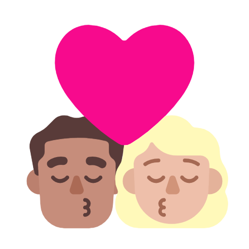 Поцілунок-чоловік: середній тон шкіри, жінка: середньо-світлий тон шкіри для Microsoft Windows 11 24H2 August 2025 Update