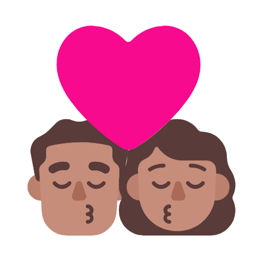 Поцілунок-чоловік: середній тон шкіри, жінка: середній тон шкіри для Microsoft Windows 11 24H2 August 2025 Update