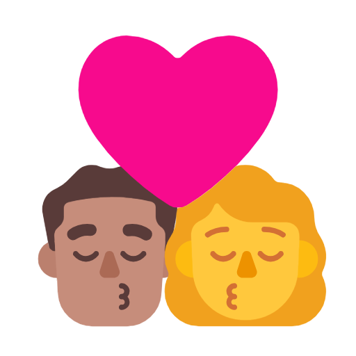 Beijo - Homem: Tom de pele médio, Mulher: Sem tom de pele para Microsoft Windows 11 24H2 August 2025 Update