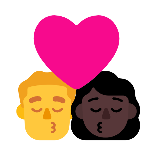 Beijo - Homem: Sem tom de pele, Mulher: Tom de pele escuro para Microsoft Windows 11 24H2 August 2025 Update