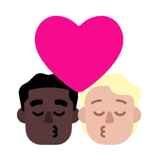 Поцілунок: чоловік, Людина, темний тон шкіри, середньо-світлий тон шкіри для Microsoft Windows 11 24H2 August 2025 Update