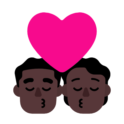 Поцілунок: Чоловік, Людина, Темний Тон Шкіри для Microsoft Windows 11 24H2 August 2025 Update