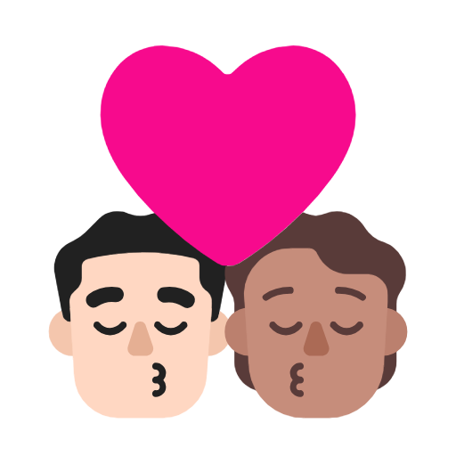 Поцілунок: чоловік, Людина, світлий тон шкіри, середній тон шкіри для Microsoft Windows 11 24H2 August 2025 Update