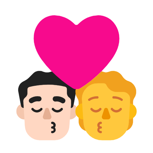 Beijo: Homem, Pessoa, Tom de pele claro, Sem tom de pele para Microsoft Windows 11 24H2 August 2025 Update