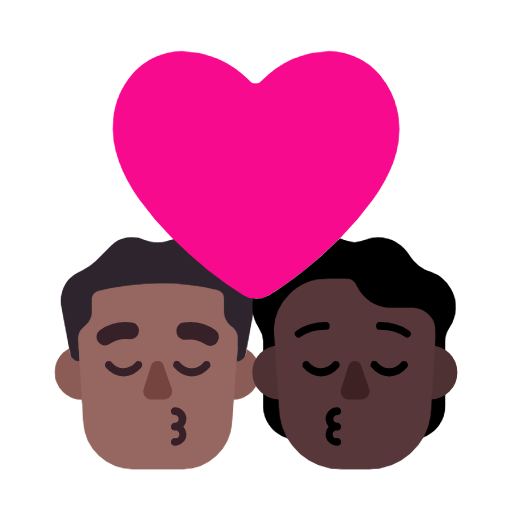 Beijo: Homem, Pessoa, Tom de pele médio-escuro, Tom de pele escuro para Microsoft Windows 11 24H2 August 2025 Update