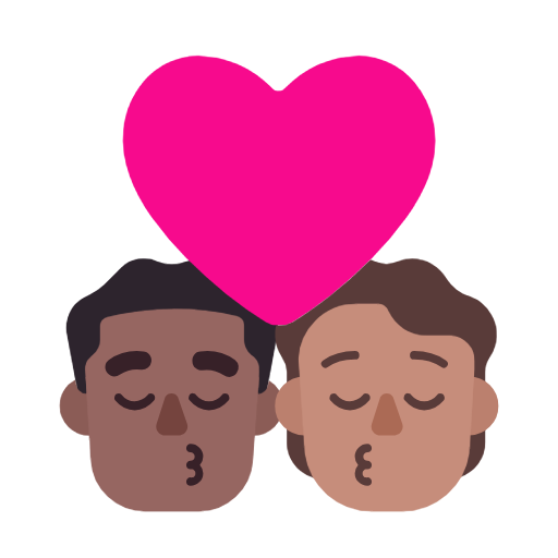 Поцілунок: чоловік, Людина, середньо-темний тон шкіри, середній тон шкіри для Microsoft Windows 11 24H2 August 2025 Update